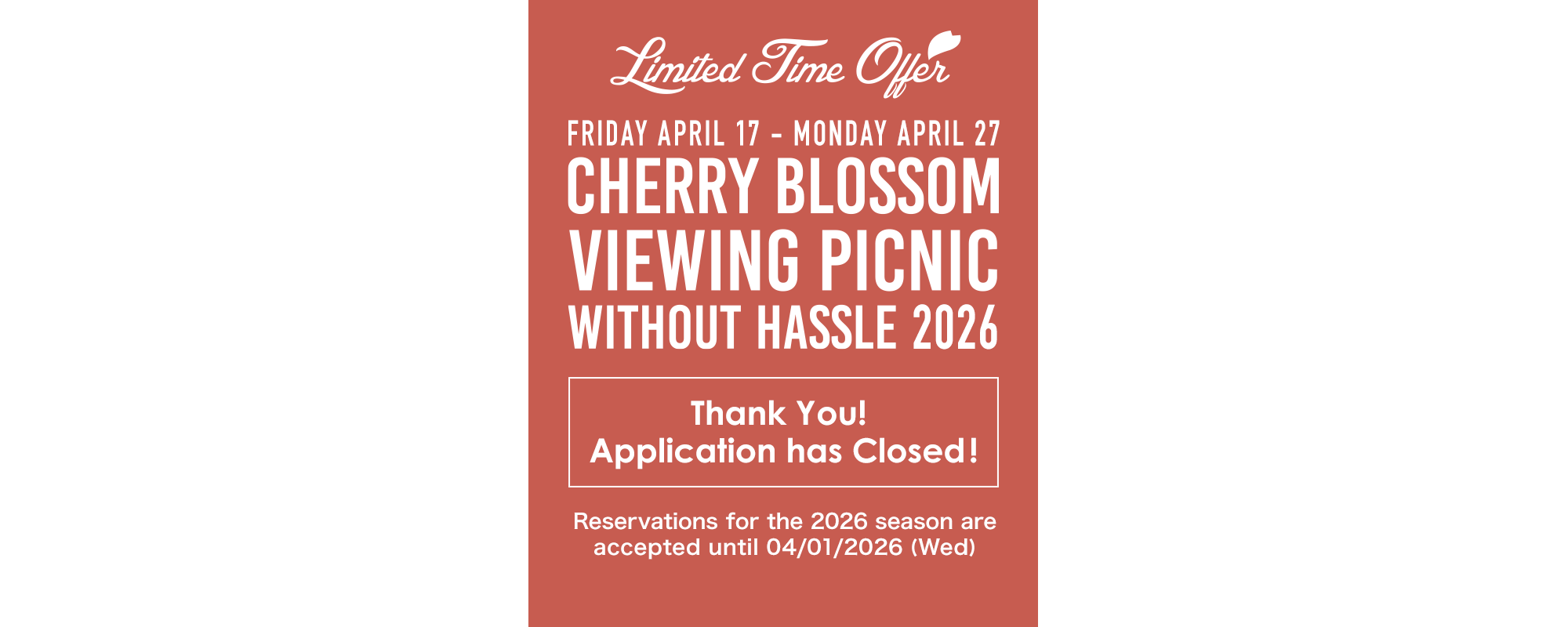 Tebura de Kanokai – Cherry Blossom Viewing Picnic without Hassle